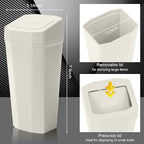 Car Trash Can with Lid - Mini Car Garbage Can Bin for Cup Holder - Beige Small Leakproof Vehicle Trash Bin for Back Seat, Cute Automotive Accessories Organizers and Storage for Door SUV Truck