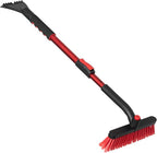 30-40" Extendable Aluminum Snow Brush & Ice Scraper 2-in-1 Winter Car Tool with Scratch-Free Bristles for Car SUV & Trucks, Red