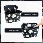 Mini Car Trash Can with Lid – Cute Floral Car Interior Accessory with 5 Trash Bags, Small Automotive Organizer for Front and Back Seat, Universal Fit Trash Bin for SUV, Sedan, Truck, Office or Home