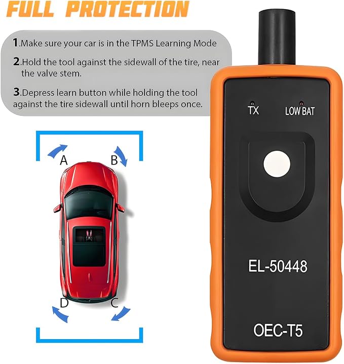 TPMS Relearn Tool for Car Tire Sensor, EL-50448 Tire Pressure Monitor Sensor Activation Reset Tool OEC-T5, System Programming Training for Most Series Vehicles