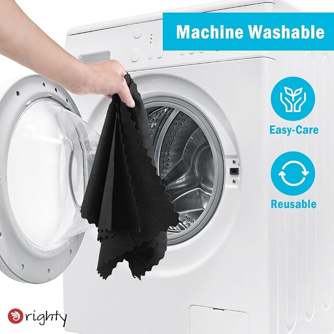 Orighty Microfiber Cleaning Cloth Bulk, 150 Pack Shop Towels, Reusable Cleaning Rags, Lint Free Microfiber Towels for Cars, Home & Kitchen, 12x12 Inch, Black