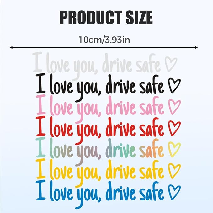 3PCS I Love You Drive Safe Mirror Sticker Car Decals for Women, 2025 Cute Car Rear View Mirror Stickers for Women,Cars Accessories Valentines Day Gifts for Her/Him (White)