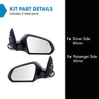 Driver & Passenger Side Power Heated Mirror Set Paint to Match Gloss Black with Turn Signal Blind Spot Compatible with 2015-2017 Hyundai Sonata HY1320228 HY1321228