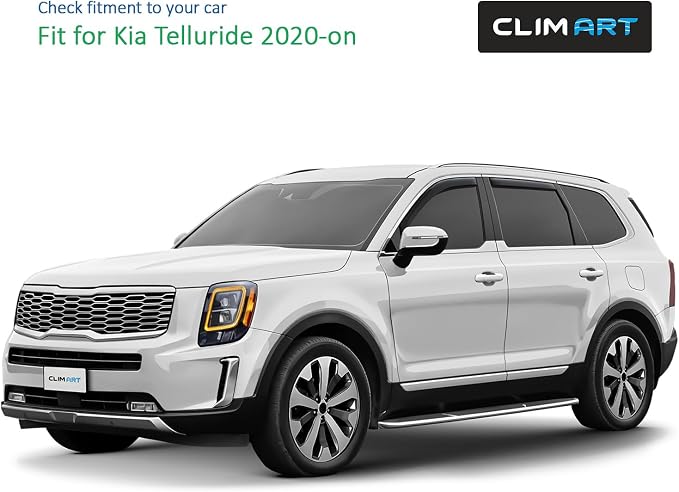 in-Channel Incredibly Durable Rain Guards for Kia Telluride 2020-2026, Original Window Deflectors, Vent Window Visors, Vent Deflector, 4 pcs. - 620440