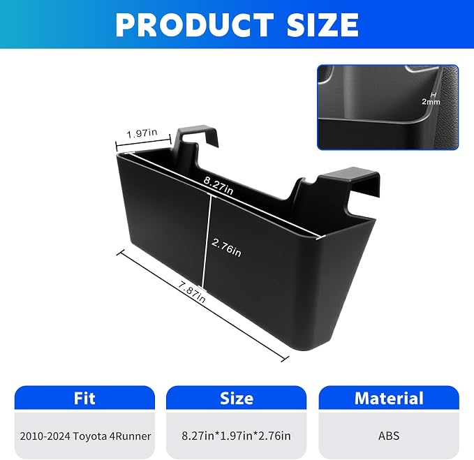 Center Console Organizer Tray Fits for 2010-2024 Toyota 4Runner Armrest Hanging Storage Box Compatible with 4Runner Interior Accessories (Console Hanging)