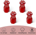 4 Pack Cute Mushrooms Tire Valve Caps, Glow in The Dark, Universal Fit for Cars, Motorcycles, Trucks, and Bicycles (Red)