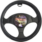 Sporty Two Tone Ergonomic Grip Steering Wheel Cover - Massaging Gel Grip for Standard Size Wheels 14.5-15 inch Black/Black