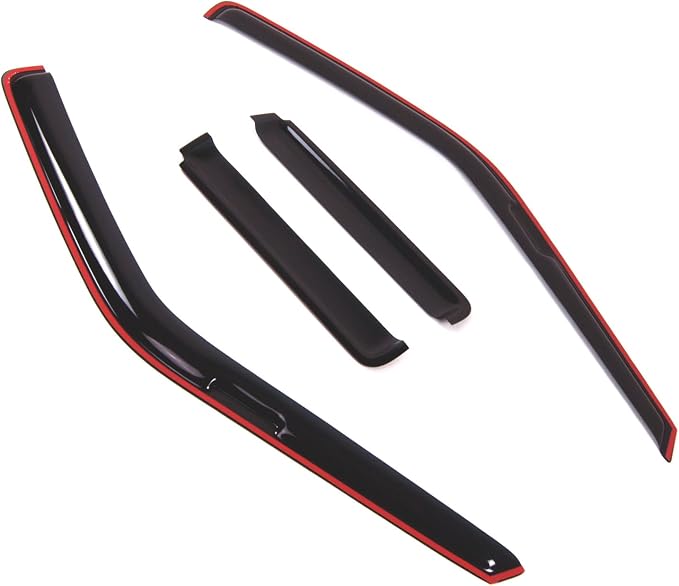 WD2-553i Dark Smoke 4 Pcs Set Window Visor (in-Channel) Deflector Rain Guard Compatible with 1990-1995 Nissan Pathfinder