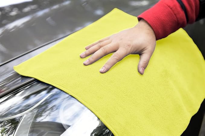 Microfiber Cleaning Cloths (Value Pack of 48) - Size 16 x 16 Inches, Highly Absorbent Cleaning Rags, Lint Free, Reusable and Washable, Microfiber Towels for Cars