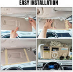 Car Sun Visor Organizer, Truck Visor Organizer, Leather Multi-Pocket Auto Visor Storage Pocket Pouch Holder with Zipper, Auto Accessories Storage Bag for Driving License Card Pen (Beige)