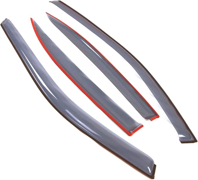 Car Window Rain Guard | Outside Mount Visors Auto Side Window Deflectors | Windows Visor Rain Shields Compatible with 1995-1999 Nissan Maxima | 4 Pcs Set, LGWV2-343, Light Tinted