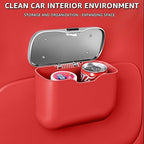 Car Trash Can, Waterproof Multi‑Functional Auto Trash Bin for Door/Console/Seat Back, Universal Vehicle Garbage Can for Car/Truck/SUV Drivers (Red)