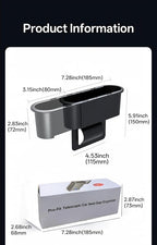 2-Pack Expandable Car Seat Gap Organizer, Adjustable 185-265mm | Driver & passenger side pockets, sliding gap storage box, fits phone keys wallet, seat gap filler set, stop drops