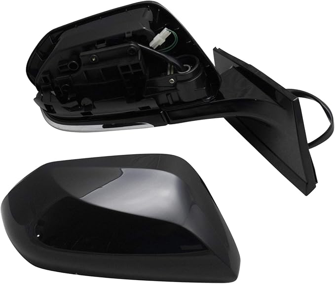 Passenger Side Power Heated Mirror with Blind Spot Indicator Smooth Black Paint to Match Compatible with 2016-2020 Toyota Prius 2017-2020 Prius Prime TO1321357