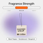 Air Freshener in Madonna Lily | Hanging Odor Eliminator for Cars, Closets & Drawers | Black Pepper, Sandalwood & Bergamot | Vegan, Non-Toxic, Cruelty-Free