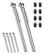 Pencil Tire Pressure Gauge 6 Pack (10-50PSI, 20-120PSI) with Tire Caps Calibrated to ANSI B40.1 Grade B(2%), Stainless Steel Body, for Cars, Pickups, RVs, Bicycle