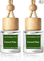Car Air Freshener Diffuser 2 Pack Hanging Air Freshener Diffuser - Forest Pine Fragrance Oil Air D iffuser for Car, 45+ Days Long Lasting Fragrance Made in USA (F13)