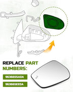 Driver Side Mirror Glass with Blind Fit for Nissan Kicks 2018-2024 | Heated, with Blind Spot, Fit for Nissan Versa 2020-2026, Fit for Nissan LEAF 2018-2025, Replace 963665SA0A, 963665EE0A