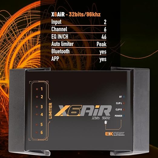 X AIR Series Digital Signal Processor, 32bit/96khz, Bluetooth and APP Control, 19 Band EQ, 2 Input (X6 AIR)