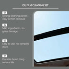 Car Windshield Oil Film Remover Set, Automotive Oil Film Cleaning Brush with Refill Liquid, Glass Cleaning Board, Anti-Rain Fog, Easy to Use for Car Windows & Rearview Mirrors, Long-Lasting Clean