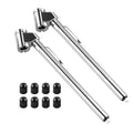 CZC AUTO Pencil Tire Pressure Gauge, Dual Head Trucks Air Gage, Accurate Mechanical Dually Chuck Wheel Service Checker, Stainless Steel Stem for Car RV ATV Motorcycle Bike, 10-120PSI (Silver, 2 Pack)