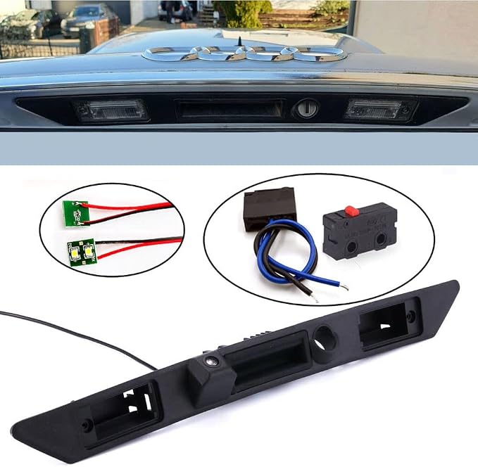 1280 * 720 Pixels Trunk Handle Vehicle Camera Rear View Camera Parking Reverse for Audi A3 8P7 A4 8E A6 4F2 4F5 A5 8T3 A8 4H E0827574C,8E0827574F 8E0827574C3FZ Waterproof Night Vision Back up