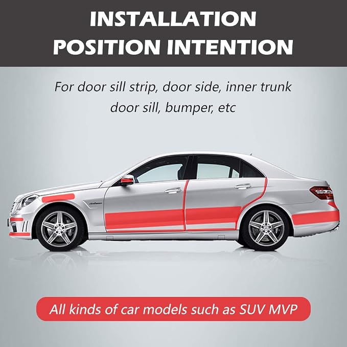 Car Door Invisible Anti-Collision Self Adhesive Seal Strip Seal Weather Strip Scratch Resistant Transparent Fit for Most Car, Protect The Car Body and Door (16.4Ft x 4In)