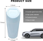 Car Trash Can with Lid, Mini Car Garbage Bin Leakproof Cup Holder Trash Can, Multipurpose Organizer Door Pocket Trash Cup Fits Auto Home Office, Universal Garbage Can (Light Blue)
