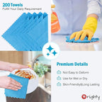 Orighty Microfiber Cleaning Cloth, 200 Pack Microfiber Towels for Cars, Multi-Purpose Shop Towels Cleaning Rags Bulk for Car, Home, Kitchen, 11.5’’ x 11.5’’, Blue