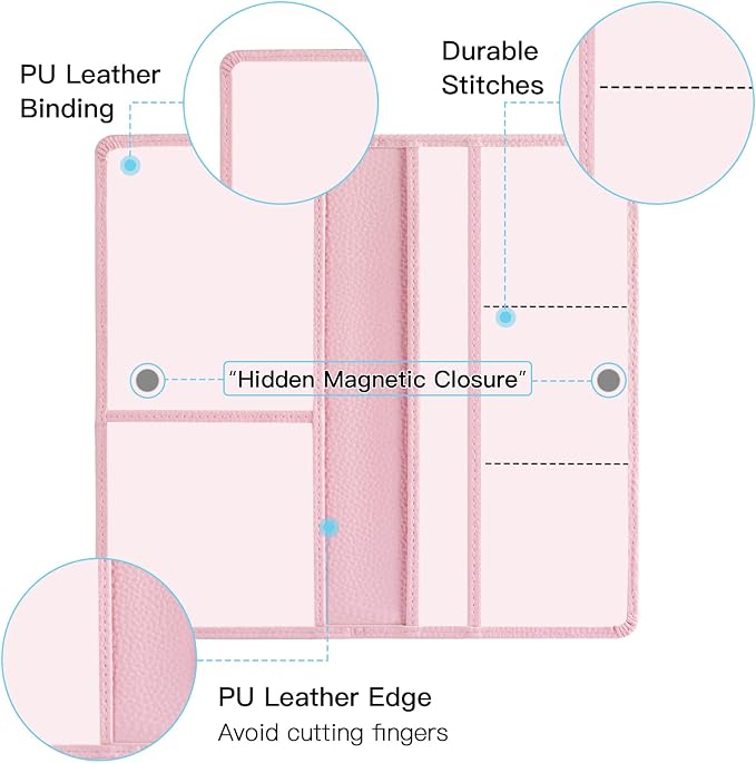 Premium Car Registration and Insurance Card Holder, Car Document Holder for Cards, Driver License & other Essential Documents (Pink)