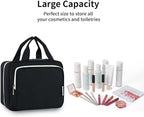 Hanging Toiletry Bag for Women Travel Makeup Bag Organizer Toiletries Bag for Travel Size Essentials Accessories Cosmetics (Black (Medium))