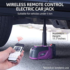 Electric Car Jack Hydraulic Cordless Remote Control 5 Ton 12V Small Portable Cordless Floor Jack Lift for SUV Sedan Vehicle MPV Car Change Tire Emergency Repair Tyre Purple