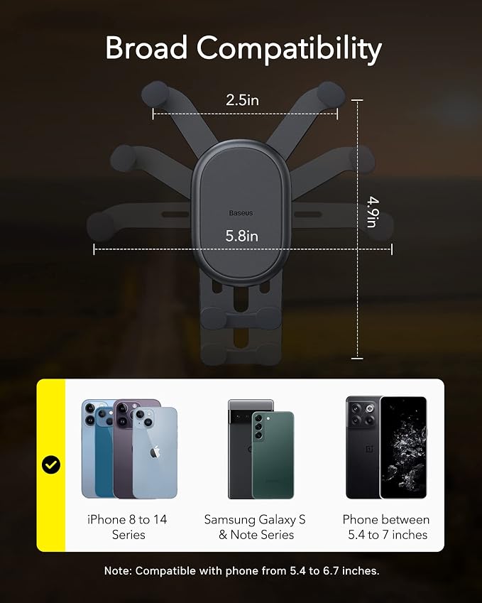 Wireless Car Charger, 15W Fast Charging Phone Mount for Car Vent, Car Phone Holder with Enlarged Charging Coil for iPhone 15 14 13 12 11 10 8 Pro Max Xs, Samsung Galaxy S&Note Series Google LG