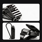 2 Pack Sunglasses Holder for Car, One-Handed-Operation Visor Sunglass Holder Clip, Easy Access Storage for Driving,Universal Fits (Black-White-250 Anniversary USA Flag)