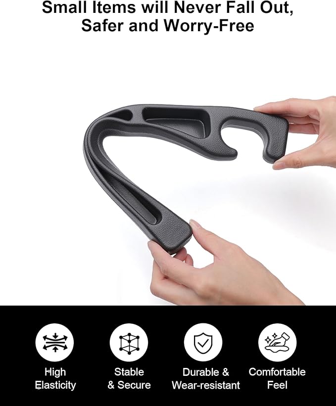 Car Seat Gap Filler, 2 PCS No Drop Seat Guard Drop Seat Gap Fillers Between Seat and Console Stop Things from Dropping Phone and Key Storage (BLACK-01)