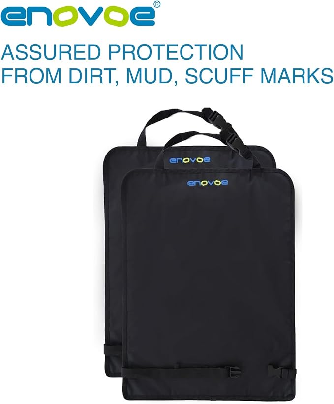Kick Mats Back Seat Protector for Kids - 2 Pack - Premium Quality Car Seat Back Cover Offers Waterproof Protection of Your Upholstery from Mud and Scratches - Backseats Kick Protector for Child