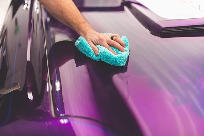 Eagle Edgeless 450 (6-Pack) Professional Korean 70/30 Blend Super Plush Microfiber Detailing Buffing Polishing Drying Towels for Cars 16x16 in, Teal Blue