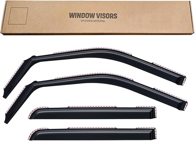 in-Channel Window Visors Rain Guards for 2017-2026 Ford F250 F350 F450 F550 Super Duty SuperCrew, Window Vent Wind Shades Deflectors for 17-26 F-250~F-550 SD Crew Cab
