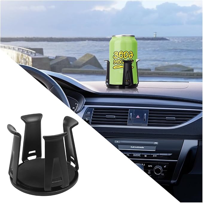 Zpana Car Slim Can Cup Holder Adapter, Vehicle Energy Drink Holder Insert, Reversible Wiggle Free Automotive Cup Holder Expander Accessories, Universal for SUV, Sedan, Truck(1PC)