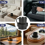 Couch Cup Holder Adapter – Universal Sofa Drink Expander for Large Mugs, Tumblers & Bottles – Spill-Proof Recliner Caddy for Living Room, RV & Boat (Red, Base 89MM(3.5IN))