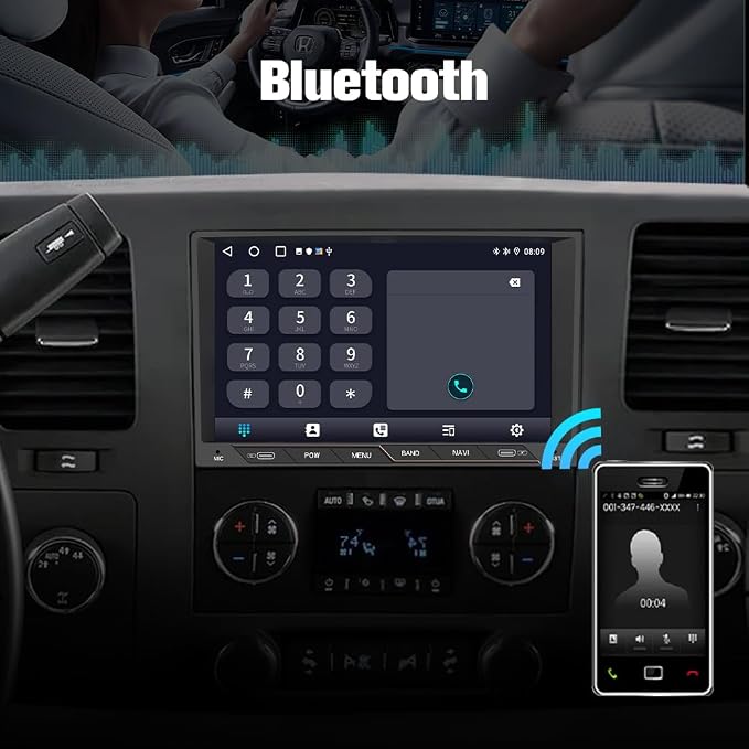 Android 13 Car Radio Stereo for Chevrolet Silverado GMC Sierra Yukon 2007-2013 with 2G RAM 64G ROM CarPlay Android Auto Bluetooth GPS