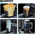 Car Cup Holder Expander, All Purpose Cup Holder Adapter with Adjustable Base, Auto Cup Organizer Expander Holder Compatible with 3.04" to 5.25" Bottles, Mugs, Drinks, Foods (1 PC)