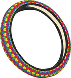 Rainbow Love Heart Steering Wheel Covers Anti-Slip Elasticity Car Accessories Steering Wheel Protector Universal 15 Inch for Cars SUV Vehicle Truck