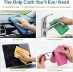 Microfiber Cleaning Cloth 12 Pack - 12 x 12 inches - Rags for Cleaning House Streak-Free Wipes for Screens, Dusting & Appliances - Premium Micro Fiber Cloth for Cleaning