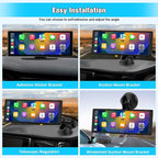 10.26" Carplay Screen for Car Portable, Carplay & Android Auto Car Stereo, Touchscreen GPS Navigation 4K Dash Cam/1080P Backup Camera/Mirror Link/Bluetooth/Voice Control
