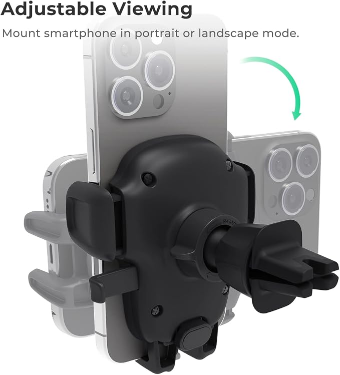 Easy One Touch Signature Air Vent & Flush Mount Combo - Universal Car Mount Phone Holder for iPhone, Google, Samsung, Moto, LG, and all other Smartphones