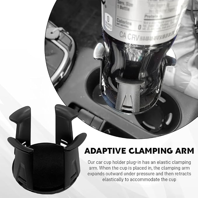 2PCS Car Cup Holder Insert, Cup Holder Expander, Multifunctional Auto Drink Rack with Adaptive Clamp Arm, Auto Accessories Car Beverage Insert Adhesive Storage Rack for SUV, Sedan, Truck