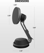 MagicMount Charge Pro Qi2 Home/Office MagSafe Suction Mount, 15W Fast Wireless Charger Magnetic Cell Phone Holder Compatible with iPhone 16/15/14/13/12 Pro Max Plus and Samsung Galaxy S25