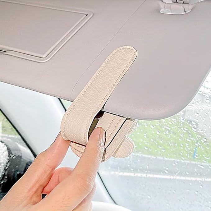 Flower Sunglass Holder for Car Visor – Decorative Sun Visor Clip,Eyeglass Hanger Organizer for Women,Scratch‑Free Glasses Storage Different Size Eyeglasses (Brown Flowers)