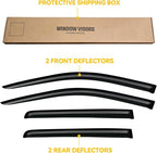 Window Visor for 2007-2016 Jeep Compass, Out-Channel Rain Guards Shields Vent Deflector Shade Wind Dark Smoke 2008 2009 2010 2011 2012 2013, Tape-On Outside-Mount, 4PCS